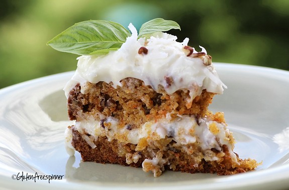 This gluten-free Dreamy Carrot Cake with classic Cream Cheese Frosting from Gluten-Free Spinner is a sight to behold and absolutely delicious! [featured on GlutenFreeEasily.com]