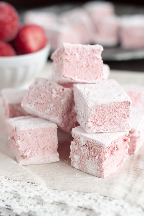 Real Food Strawberry Marshmallows from Allergy Free Alaska