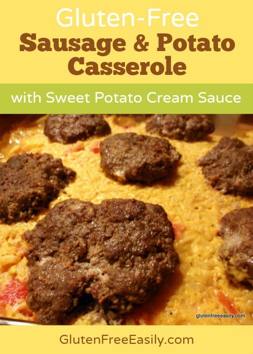 This Spicy Venison Sausage and Russet Potatoes is a scalloped potato dish topped with a lovely cream sauce and spicy sausage patties. [from GlutenFreeEasily.com]