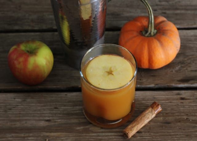 Bourbon Apple Pumpkin Cocktail. Pretty as a picture and delicious!