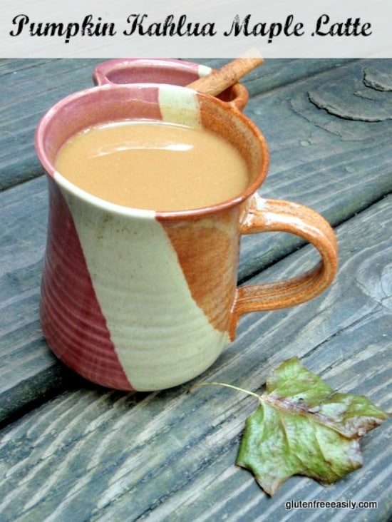 Heaven in a mug, and ideal for fall! Use pumpkin butter for an even richer flavor. Pumpkin Kahlua Maple Latte [from GlutenFreeEasily.com] (photo)