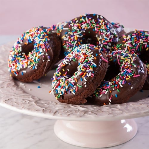Chocolate-Dipped Chocolate Espresso Donuts from Gluten-Free Jewish Cooking with Gluten-Free Canteen's Book of Nosh: Baking for the Jewish Holidays & More. GF Jewish cooking in your kitchen at its best! 