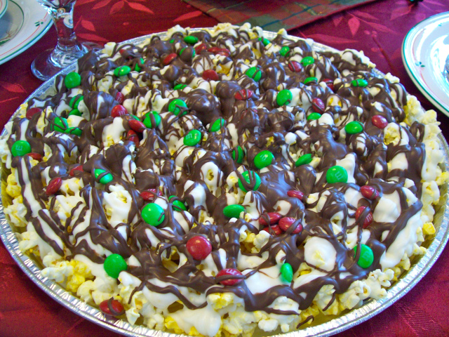 Popcorn Chocolate Candy Christmas Treat from Simply Living Healthy