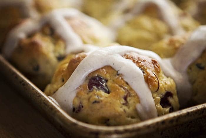 Don't you want to grab that beautiful Gluten-Free Hot Cross Bun from the corner of the pan?