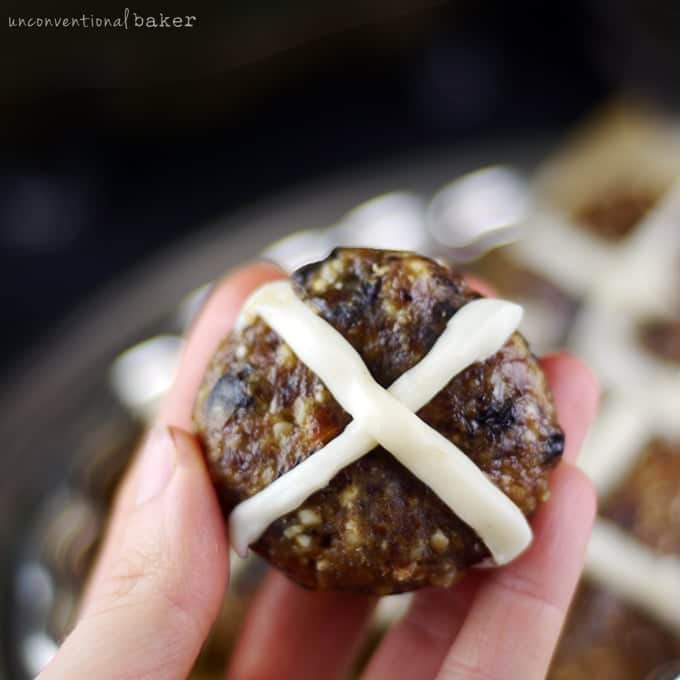 Here's another way to get your Hot Cross Bun fix! Raw Hot Cross Bun Cookies. Gluten free, grain free, vegan, paleo, raw.