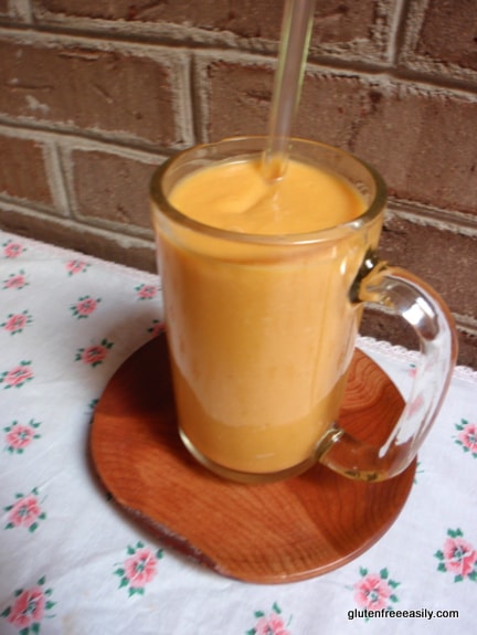 gluten free, dairy free, refined sugar free, sugar free, smoothie, oranges, pumpkin, sweet potato, mango, beverage, recipe, gluten free easily, glass straw