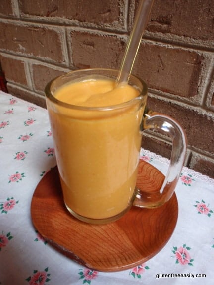 gluten free, dairy free, refined sugar free, sugar free, smoothie, oranges, pumpkin, sweet potato, mango, beverage, recipe, gluten free easily, glass straw