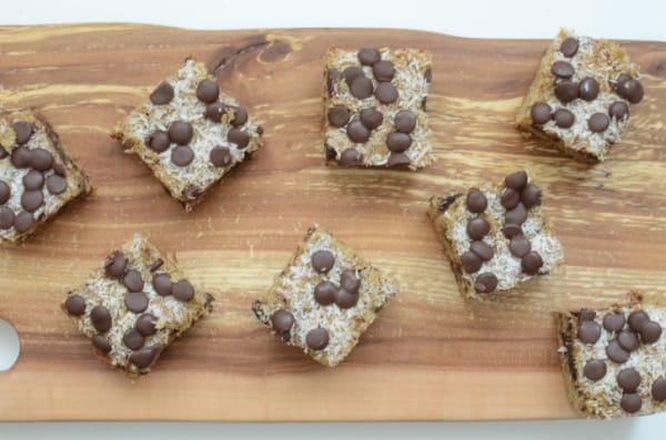 Gluten-free and grain-free Almond Joy Bars from Elana's Pantry.