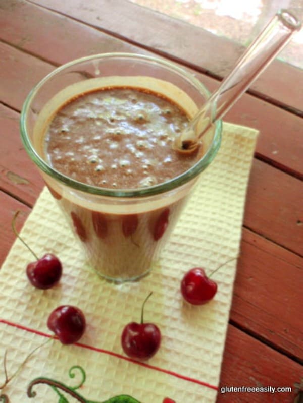 Chocolate Cherry Milkshake--like a Chocolate Cherry Frosty! Naturally gluten free, dairy free, and oh, so good! [from GlutenFreeEasily.com]