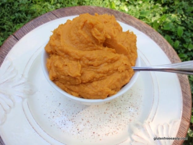 Chipotle Mashed Sweet Potatoes. Naturally gluten free, naturally delicious. Naturally dairy free, too. [featured on GlutenFreeEasily.com]