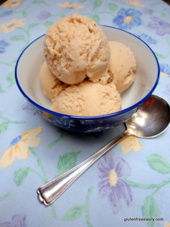Homemade banana ice cream is one of the easiest and most luscious. My family loves it! There's an easy dairy-free option, too. [featured on GlutenFreeEasily.com] (photo)