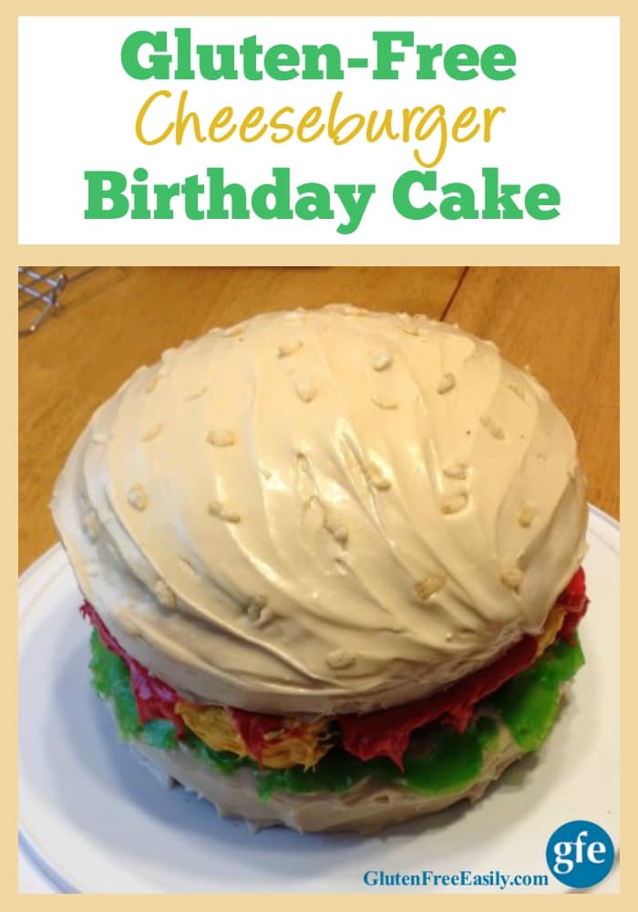 Gluten-Free Cheeseburger Birthday Cake at Gluten Free Easily