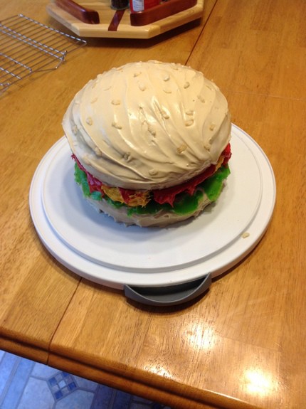 Gluten-Free Cheeseburger Birthday Cake at Gluten Free Easily