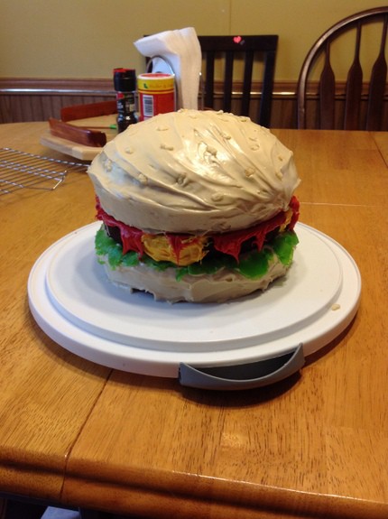 Gluten-Free Cheeseburger Birthday Cake at Gluten Free Easily