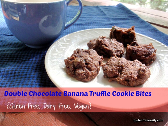 Double- Chocolate Banana Truffle Cookie Bites-Close-up Gluten-Free-Easily