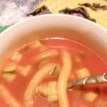 Creepy Crawly Caterpillar Zucchini Soup. A perfect way for all those who spiralize zucchini to use the "innards" and tickle the kids in the family. Great year round, but ideal for Halloween! [from GlutenFreeEasily.com]