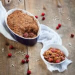 Gluten-free Autumn Fruit Crumble. Apples, pears, and cranberries make up this delicious grain-free fruit crumble!