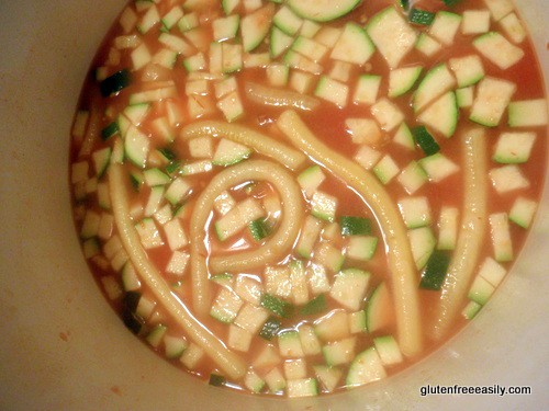  gluten-free soup, dairy-free soup, vegetable soup recipes, gluten-free zucchini soup, quick and easy soup recipe, zoodles, spiral vegetable slicer, vegetable spiralizer, Halloween recipes, gluten free easily