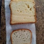 Homemade gluten-free bread made in the bread machine compared to the popular store-bought brand. [featured on GlutenFreeEasily.com]