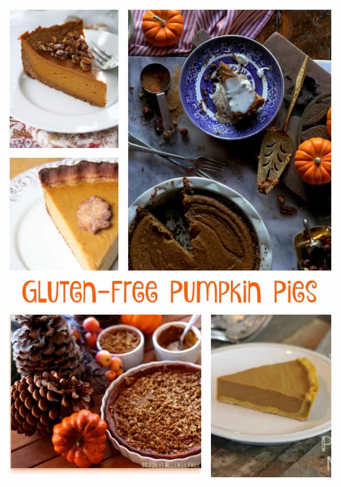 Gluten-Free Pumpkin Pies featured on gfe. 50 Gluten-Free Pumpkin Pie Recipes! Choose one or several to try. [from GlutenFreeEasily.com]