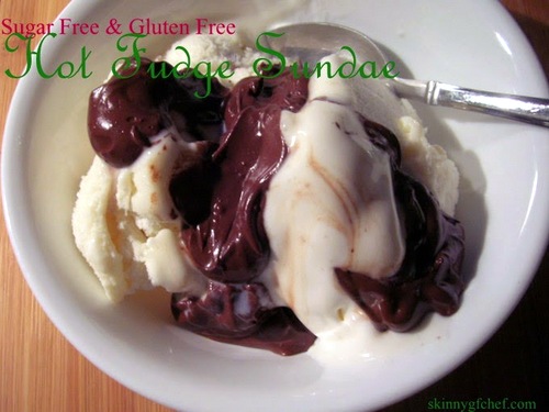 Sugar-Free Gluten-Free Hot Fudge Frozen Yogurt Sundae