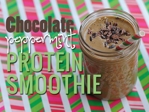 Chocolate Peppermint Protein Smoothie from She Let Them Eat Cake