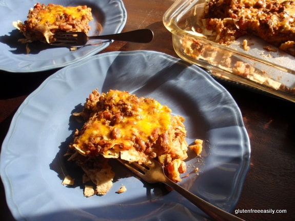 This Easy Mexican Casserole made with beans and tortilla chips is naturally gluten free and loved by everyone who has tried it! It's a great addition to the one-dish meal category, which is a personal favorite of mine. From Gluten Free Easily. (photo)