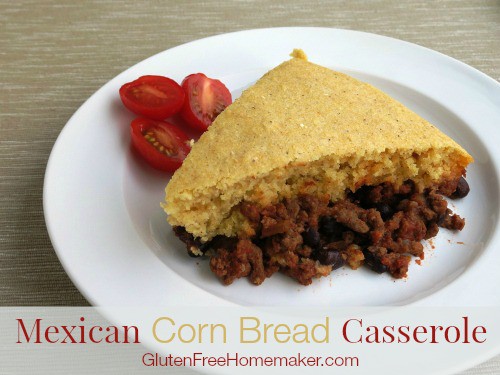 Gluten-Free Mexican Casserole with Cornbread. Recipe featured on gfe. [GlutenFreeEasily.com]