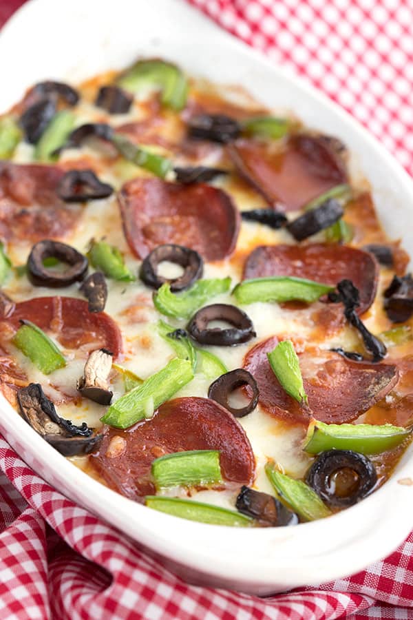 Keto Crustless Pizza from All Day I Dream About Food. Gluten free, grain free, low carb, keto.