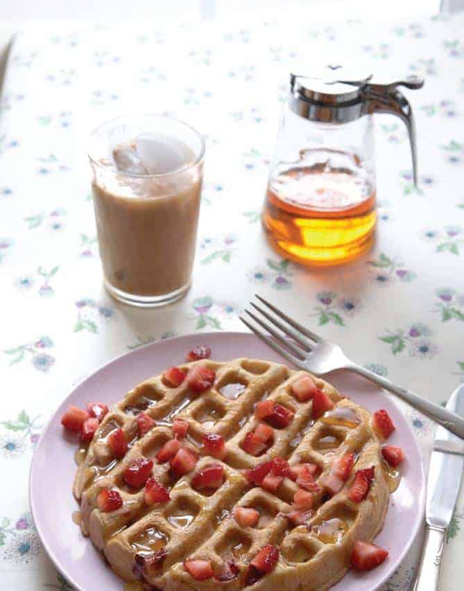 Double Strawberry Waffles. One of many fabulous Gluten-Free Mother's Day Brunch Recipes!