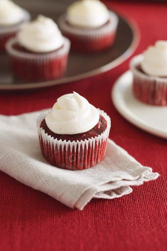 Gluten Free Red Velvet Cupcakes With Vanilla Cream Cheese Frosting