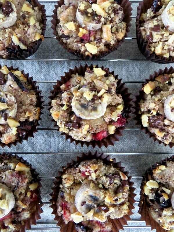 Banana Split Muffins from Pocketfuls. One of many fabulous gluten-free muffins shared during Muffin Madness!