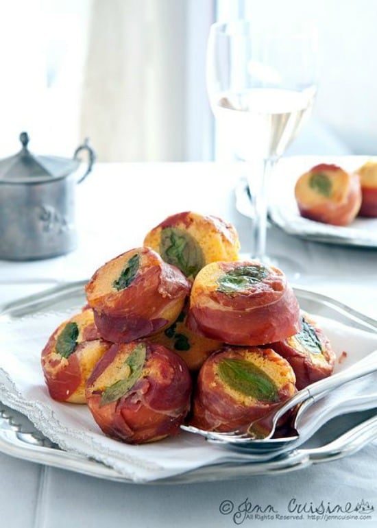 Basil Prosciutto Corn Muffins ... a meal in a muffin and a fabulous one at that! [featured on GlutenFreeEasily.com] (photo)