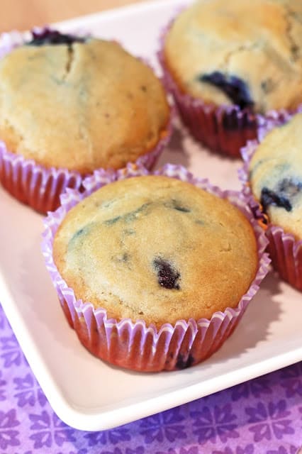 Gluten-Free Vegan Blueberry Muffins. From Sarah Bakes Gluten Free.