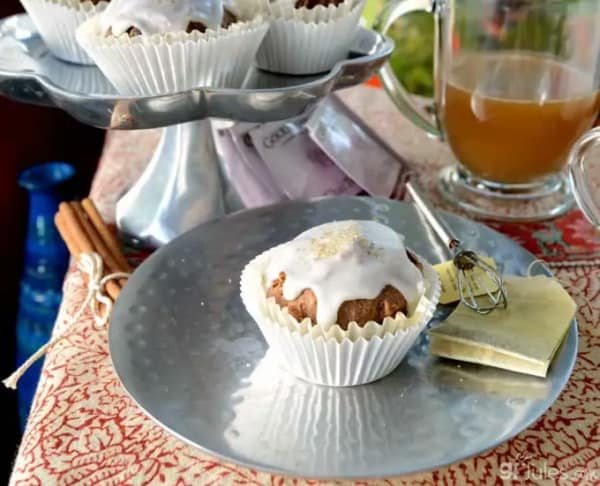 Gluten-Free Chai Tea Muffins with Glaze. 