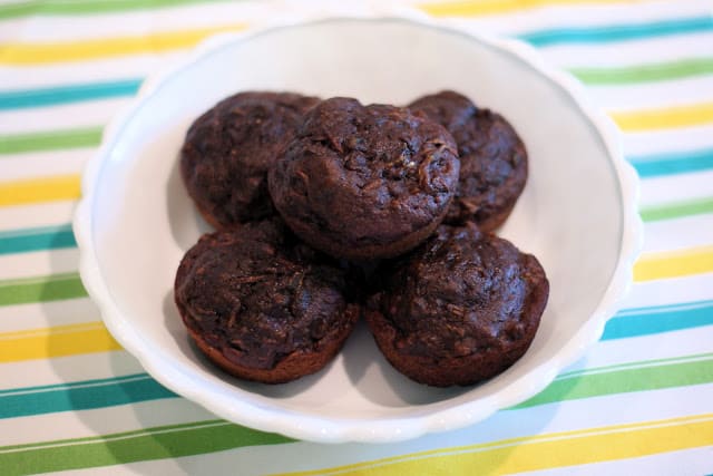 Gluten-Free Chocolate Zucchini Muffins. Recipe from Sarah Bakes Gluten Free.