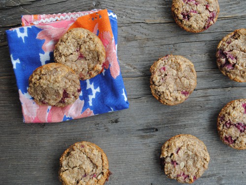 Raspberry Muffin Cakes on Napkin She Let Them Eat Cake