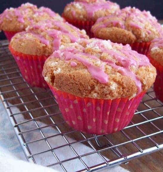 Gluten Free Strawberry Rhubarb Muffins - gluten free recipes - gfJules, Recipe