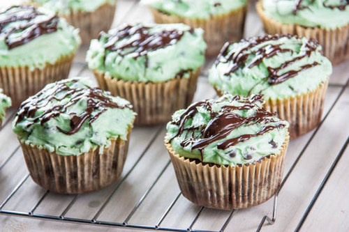Mint Chocolate Chip Brownie Cupcakes from Tasty Eats At Home