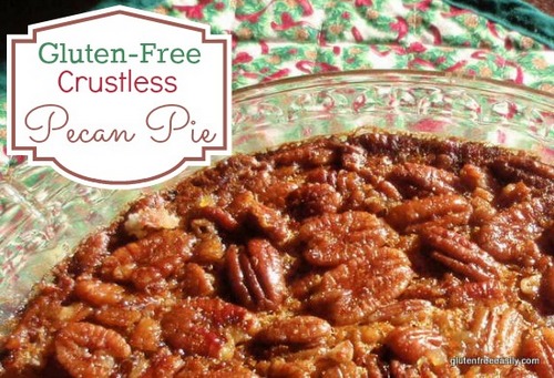 Crustless Gluten-Free Pecan Pie from Gluten Free Easily [featured on AllGlutenFreeDesserts.com]