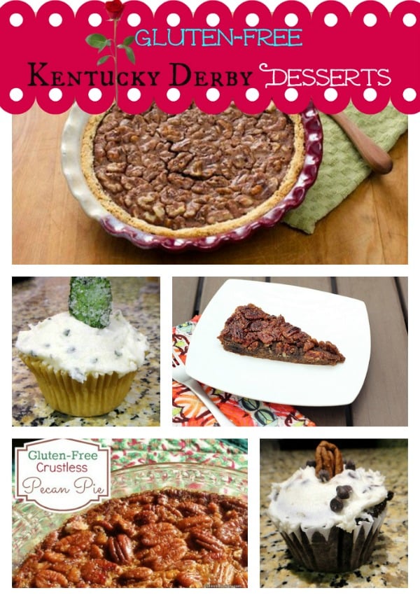I can't imagine a better way to celebrate the Kentucky Derby than enjoying gluten-free Kentucky Derby Pies! (These pies are winners!) Except perhaps enjoying some equally appropriate and delicious cupcakes! [featured on GlutenFreeEasily.com]