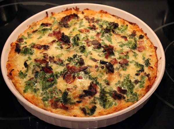 Paleo Bacon Broccoli Quiche with Sweet Potato Crust