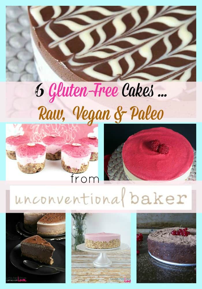 Every now and then you find a gluten-free blog that just blows you away with its creative and beyond amazing recipes. Unconventional Baker is one of those sites. Check out this small sampling of her Raw, Gluten-Free, Vegan, and Paleo Cakes!