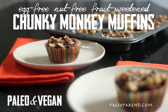 Gluten-Free Nut-Free Vegan Paleo Chunky-Monkey-Muffins-Chocolate-Version-from-Paleo-Parents