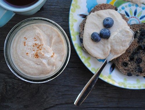 Gluten-Free Blueberry Bagels Topped with Cashew Cream from Maggie Savage's Berrylicious