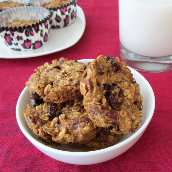 Gluten-Free Nut-Free Healthy Oatmeal Cranberry Breakfast Cookies from Go Dairy Free