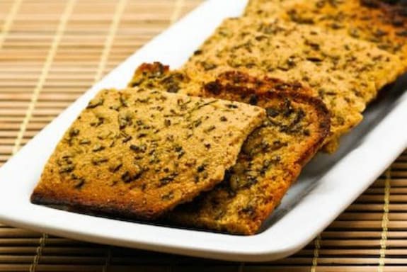 Gluten-Free Farinata with Rosemary and Pepper (Italian Chickpea Flatbread) from Kalyn's Kitchen