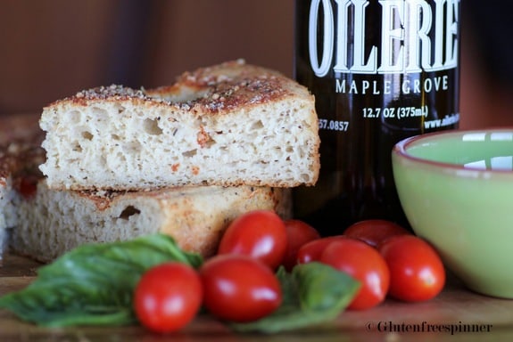 Gluten-Free Focaccia with Tomatoes Gluten-Free Spinner