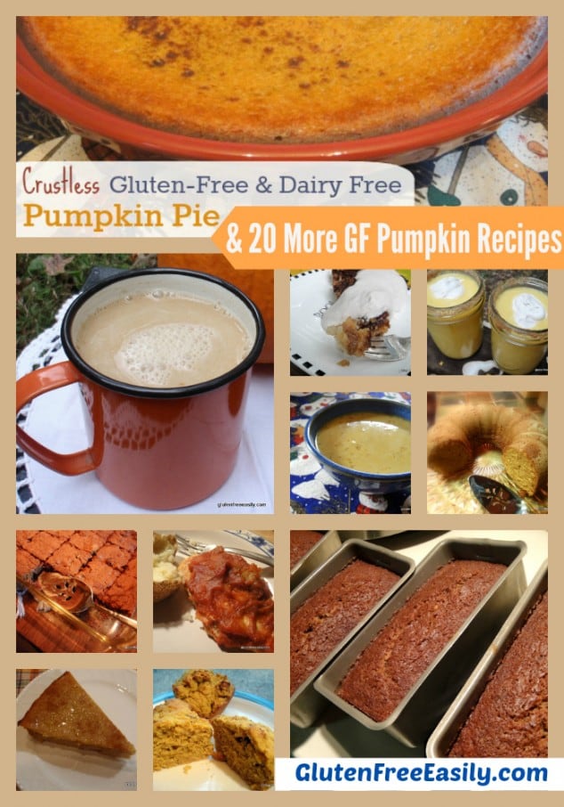 20 Gluten-Free Pumpkin Recipes. Something for everybody! Lots of sweet but savory recipes, too. [from GlutenFreeEasily.com]
