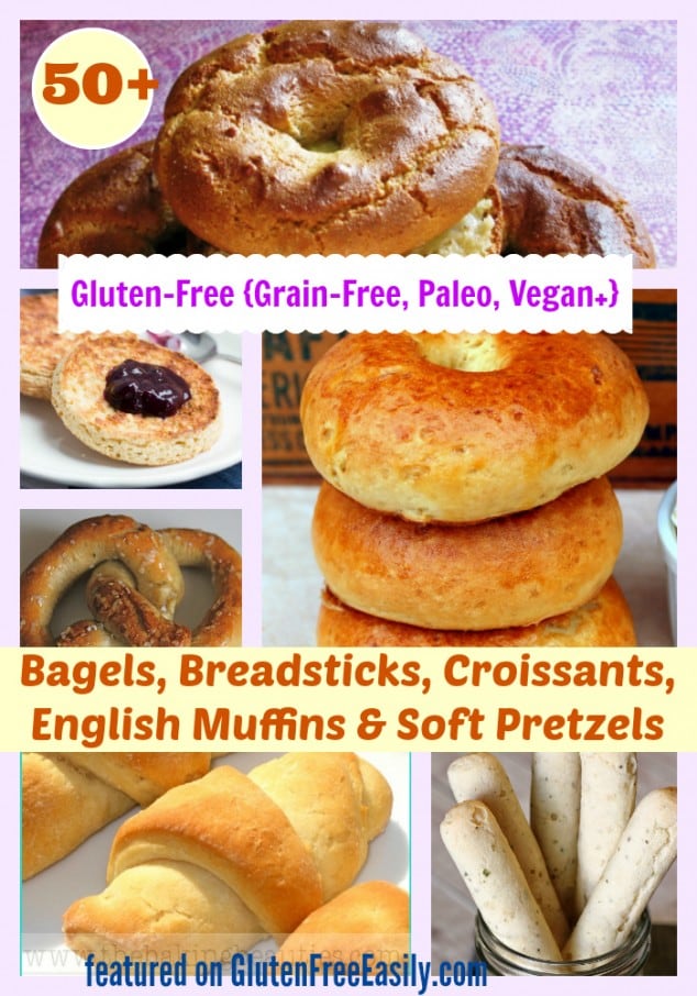 The Best Gluten-Free Bagel Recipes Plus the best gluten-free breadstick, croissant, English muffin, and soft pretzel recipes. Go crazy with all these bready items featured on Gluten Free Easily! (photo)